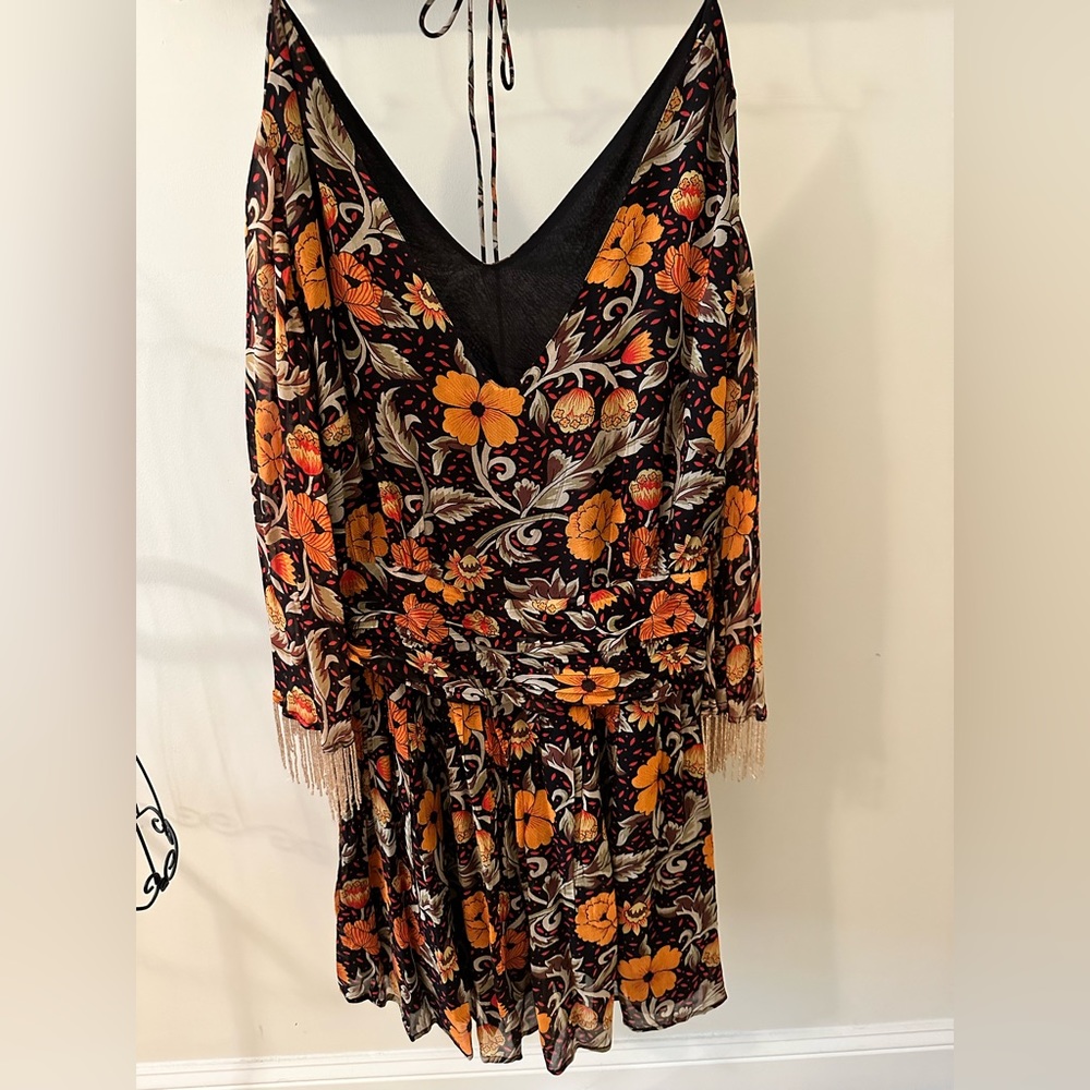Anthropologie Fringe Sleeve Dress